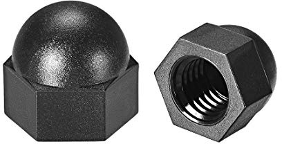 sourcing map 10 st. M12 hattmutter hex ekollon kupolhuvud nötter för skruvar skruvar nylon svart