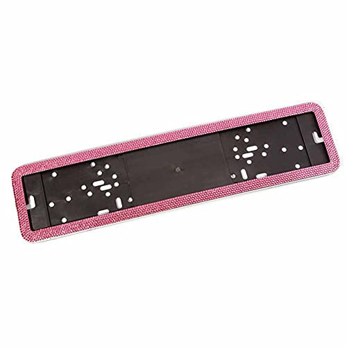 Auto Kennzeichenhalter, Asudaro Rostfreier Stahl Kfz Kennzeichenhalter Diamant Nummernschildhalterung EU Kennzeichen Bling Strass Kennzeichen halterungen Auto Kennzeichen Halterung,Hell-Pink