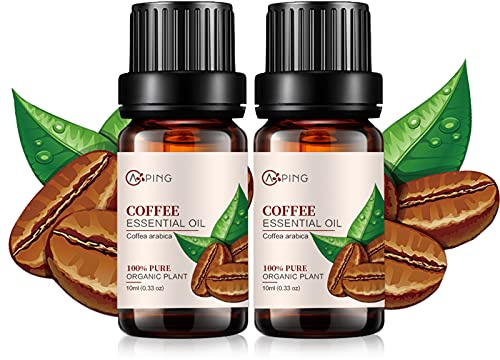2-Pack Coffee Essential Oil - 100% Pure Organic Natural Plant (Coffea Arabica) Coffee Oil for Diffuser, Aroma, Spa, Massage, Yoga, Perfume, 2x10ML