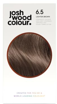 Josh Wood Permanent Hair Dye, 6.5 Lighter Brown, Ammonia-Free, 148ml 1-Pack | 100% grey coverage, vegan formula, shine complex for glossy hair, salon-created colour, easy root-to-tip application