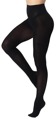 DUCMODA Collant Femme Taille Haute 80 denier Doux Semi Opaque Extensible noir s
