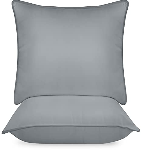 Utopia Bedding Cuscini Letto (Set di 2), 65 x 65 cm Guanciali Letto Coppia, 3D Fibra di Poliestere (Grigio)