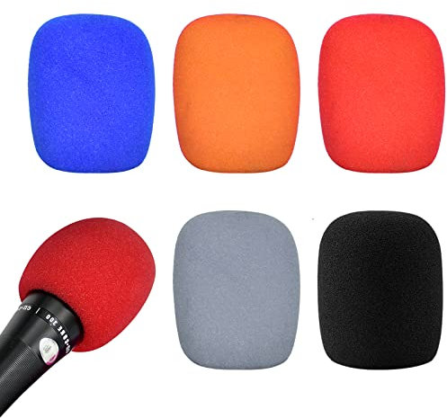 5PCS Headset Mikrofon Windschutzscheiben,Schaum Mikrofon Deckel Wiederverwendbar und Waschbar für die Aufnahme, Podcasting,Bühnenperformance,Outdoor-Aktivitäten (5 Mixed Packs)