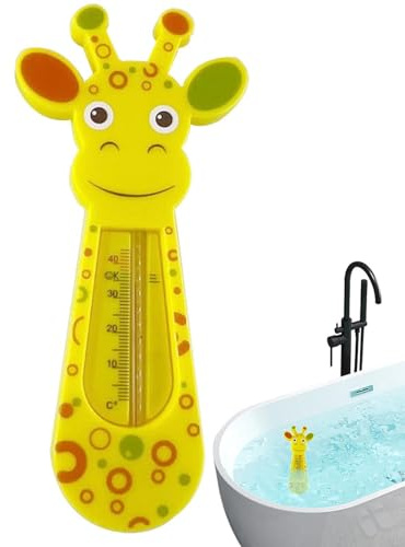 Termómetro de baño para bebés y niños - Termómetro de temperatura del agua del baño del bebé de jirafa, Termómetro de bañera flotante con forma de animal lindo