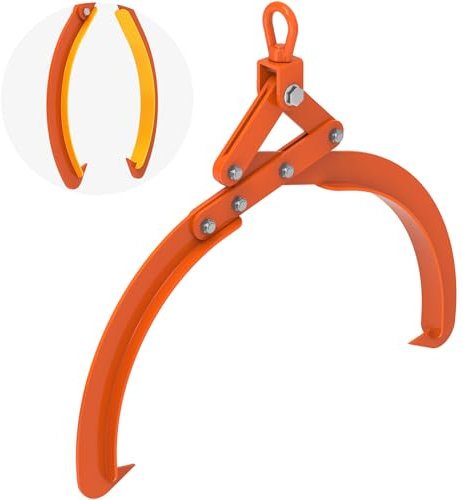 Insaga Pinzas para troncos de 32 pulgadas, pinza de troncos de 2 garras, gancho de madera mejorado, pinzas de troncos resistentes para tractor, elevación de troncos para un manejo seguro y fácil de