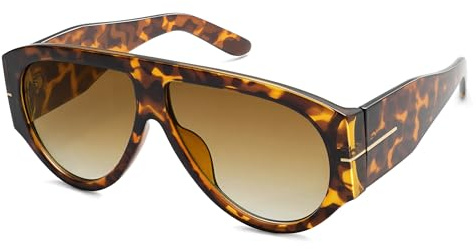 ALANTOP Retro-Sonnenbrille für Damen und Herren, übergroße 70er-Jahre-Stil, UV400-Schutz, perfekt für Autofahren und Outdoor-Mode, Deep Tortoise/Brown Us