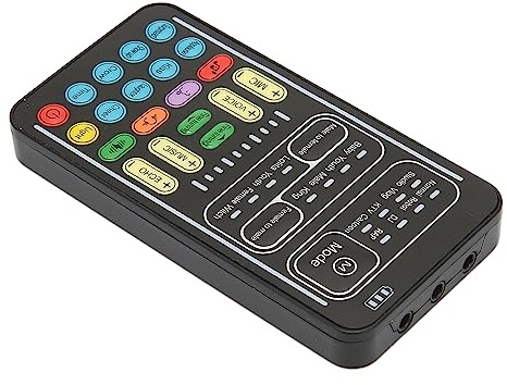 ZDETGU Röstväxlare för PC och Telefon 8 Röstlägen & Ljudeffekter Ljudkort Kompatibelt med Mobila Datorspelenheter för Livestreaming och Onlinespel I9 Edition (I9 engelsk upplaga)