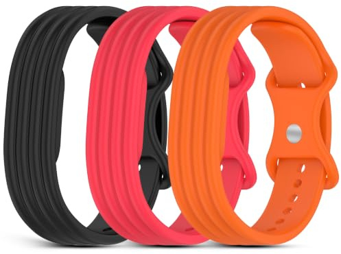 GuardLook 3 silikonremmar kompatibla med Google Fitbit Air, mjukt justerbart vattentätt sportarmband, bekväma, slitstarka lätta ersättningsarmband för män och kvinnor | Mjuka, justerbara sportarmband, lätta, bekväma, robusta ersättningsremmar för män och kvinnor