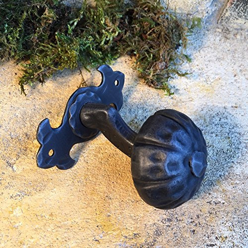 Antikas - Antik-Türknauf gekröpft Eisen Knauf Haustür gekröpfter Stossknauf mit PZ Rosette