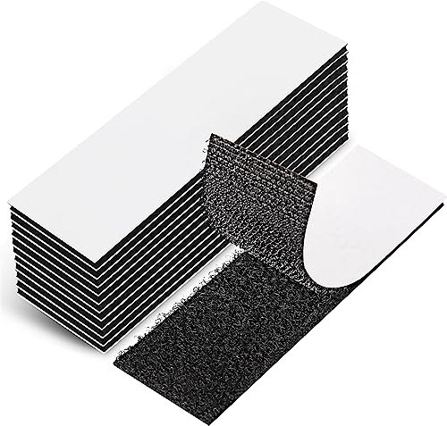 EOTW Klettband Selbstklebend Extra Stark, Doppelseitiges Klettverschluss Selbstklebend Schwarz für Wände/Boden/Tür/Gläser/Metalle(21 Stück 30x100mm)