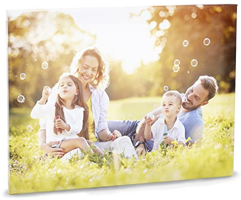 PrintedGift quadro personalizzato con foto in HD su tela in cotone, Stampa su tela con telaio in legno e gancio incluso, Foto personalizzata idea regalo made in italy - 30x40 cm