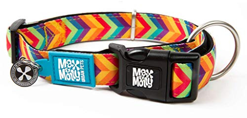 Max & Molly Gotcha! Hundehalsband Halsband Hund mit Smart ID, gepolstertes Neopren Halsband mit Design für kleine Hunde, wasserdicht, bequem, verstellbar, Summertime, S