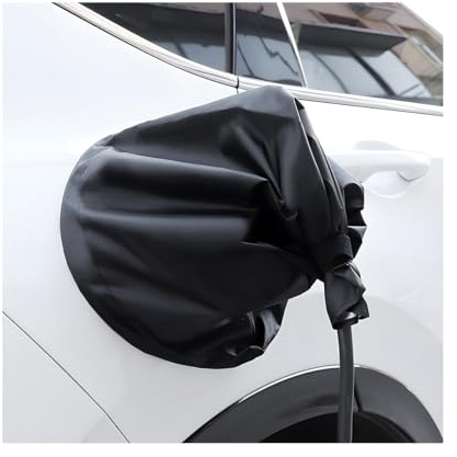JNNJ Copertura Protettivo Antipioggia per Laricarica EV, Porta Caricatore EV Copertura Impermeabile, Protezione Magnetico per Tutte Le Intemperie per Ricarica di Auto Elettrici Universale(Nero)