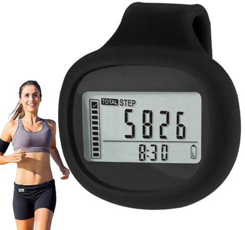 Lambo Podómetro para caminar, podómetros para personas mayores – podómetro de caminar con pantalla LCD, contador de pasos, con clips, podómetro para pasos y kilómetros de caminata, odómetro, podómetro