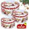 MTINRNI 3er Set Keksdose Weihnachten mit Deckel,Keksdosen in S, M & L,Mehrzweck Speicherkapazität,Weihnachtliche Aufbewahrung und Dekoration,Rund Plätzchendose Metall,für Gebäck,Snacks und Geschenke.