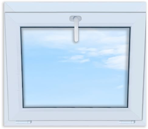 LORAC | Plastfönster vitt 800 x 700 mm, 80 x 70 cm, lutbar, standardfönster med 2-vägs glasning, energibesparande, källarfönster med CE-certifikat, perfekt för vardagsrum och källare