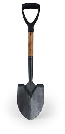 BESCH Pala Puntiaguda Pequeña para Jardín 15x65cm, Mango de Madera Ergonómico - Herramienta de Jardín, Construcción y Camping