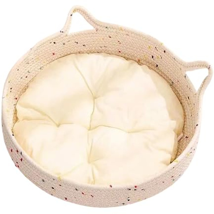 Generisch Round Cat Basket | Round Sleeping Tray for Cats Cushion | Scratching Cushion Nest Soothing Sleeping Place for Kittens and Small Dogs Home Accessory Indoor and Outdoor