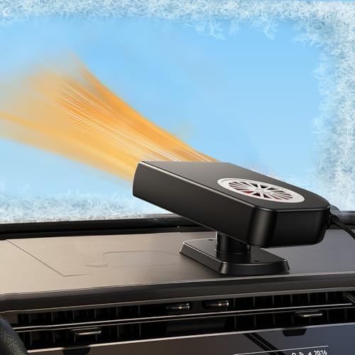NIFBANG Car Heater,12 Volt Portable Car Heater,Plugs into Cigarette Lighter,Rotatable Adjustable Fast Heating Auto Car Window Defroster Windshield Defogger,2 in 1 Heating & Cooling Automobile Heater