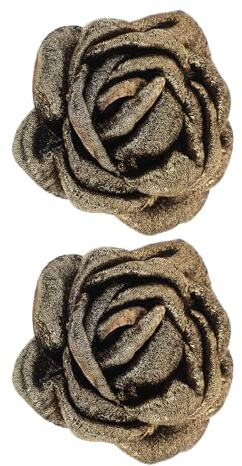 Ciieeo Hebillas Decorativas para Zapatos y Sombreros de Mujer, Amuletos con Diseño Floral de Poliéster Dorado Desmontables y Elegantes para Ocasiones Formales