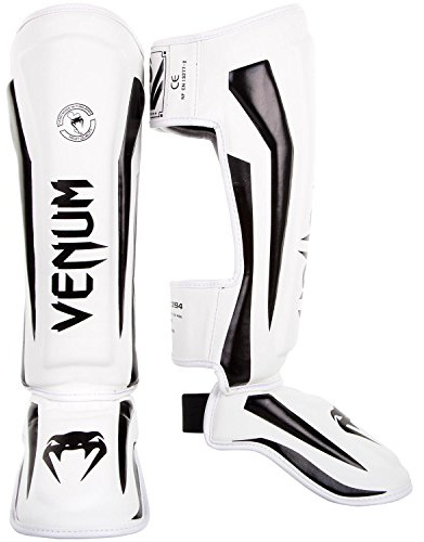 Venum, Elite Standup Shin Guards, Men's, L, White/Black
