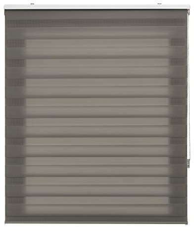 Blindecor Roller Blind Made to Measure for Night and Day – Colour Anthracite, Roller Blind 70 x 180 cm (Width x Height), Fabric Size 67 x 175 cm, Night and Day Roller Blind