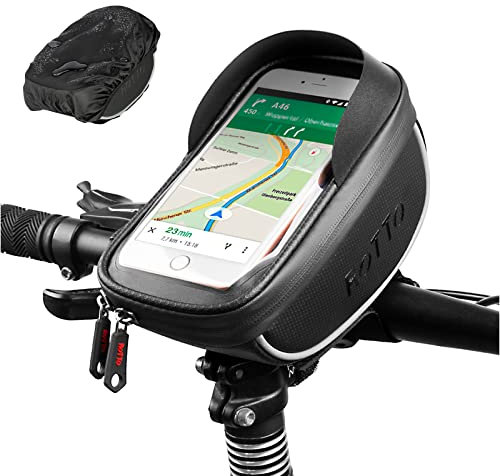 ROTTO Fahrrad Lenkertasche Handytasche Handyhalterung Navigationshalterung Wasserdicht (Schwarz v3)