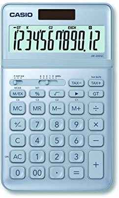 CASIO Tischrechner JW-200SC, 12-stellig, in stylischen Farben, Steuerberechnung, Solar-/Batteriebetrieb