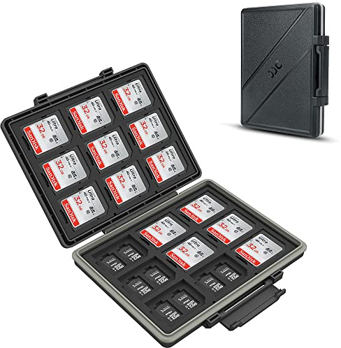 JJC 54 fack minneskort fodral hållare vattentålig för 36 Micro SD SDXC SDHC + 18 SD SDXC SDHC, anti-shock SD-korthållare bärväska förvaringslåda
