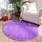 VOFUSHON Schlafzimmer Shaggy Plüsch runden Teppich Bunte Batik Faux Flauschiger Samt Moderne Innenteppiche Lange Haare Fell Optik Gemütliches Bettvorleger Sofa Matte Carpet(Lila,100 x 100 cm)