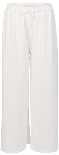 Malito – Damculotte-byxor – palazzobyxor för sommaren – onesize sommarbyxor för strand och vardag – trendiga marlenebyxor 2305 (storlek: 34–42), Vit, 34/42 SE