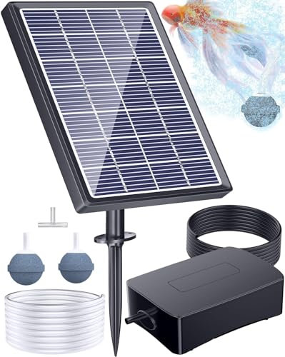 Biling Solar Aerator for Garden Pond, 2.5W Solar Pond Aerator with Battery 3 Modes Air Pump Oxygen Pump for Outdoor Fish Tank Hydroponics Aquarium, Oxygenator, Keep Fish Health, Water Circulation