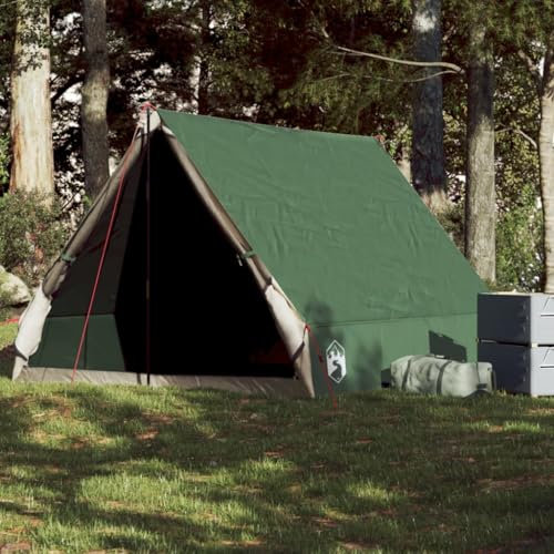 Tino Tech Tente de Camping Cunéiforme pour 2 Personnes - Vert - 210 x 150 x 120 cm - Polyester - Coupe-vent - Familiale - Grande pour Festival - Trekking
