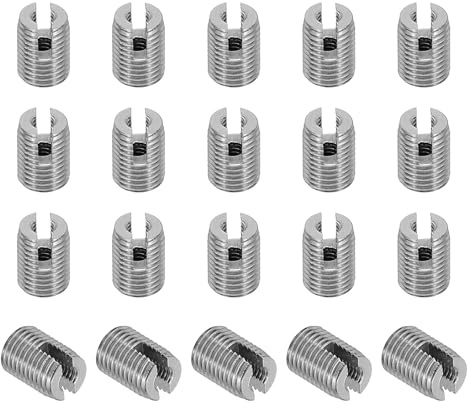 PATIKIL Självgängande gänginsats, 20 st M2 x M4,5 x 6 mm gänginsatser 303 rostfritt stål gängad adapter reducerare slitsad skruv reparation insatser