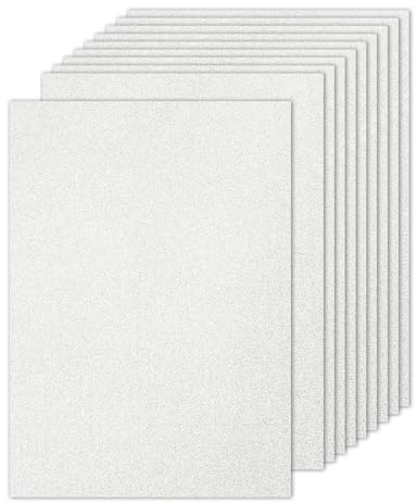PATIKIL 10 Fogli Cartone Glitterato Argento, A4 250gsm Rettangolo Carta Premium Cartoncino Colorato per Scrapbook Fai da Te Progetti Artistici Matrimonio Festa