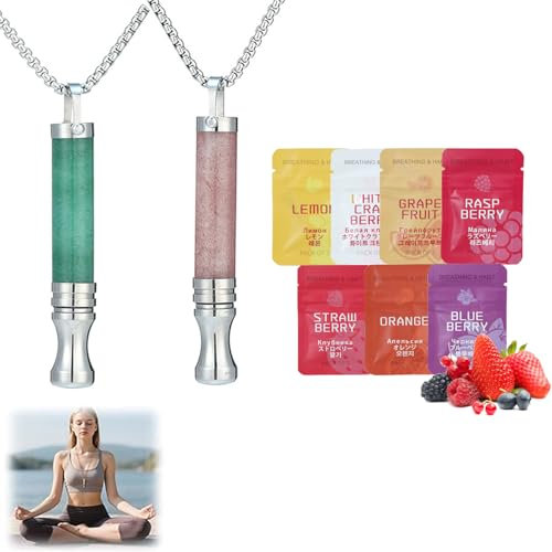 ByteCraft Rauchentwöhnung Hilfsmittel Atemkette, Atemholz Rauchentwöhnung Kette mit Geschmack, Halskette Rauchfrei Original, Atemkette Rauchfrei Hilfsmittel mit Filtern für Verschiedene Geschmack (C)