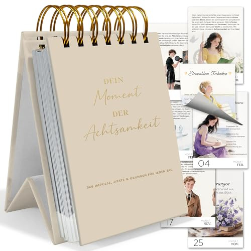 BIROYAL Achtsamkeitskalender 2027 Tischkalender - 366 Tage Achtsamkeit, Spiralbindung, Perfekt als Muttertagsgeschenk für Büro & Zuhause