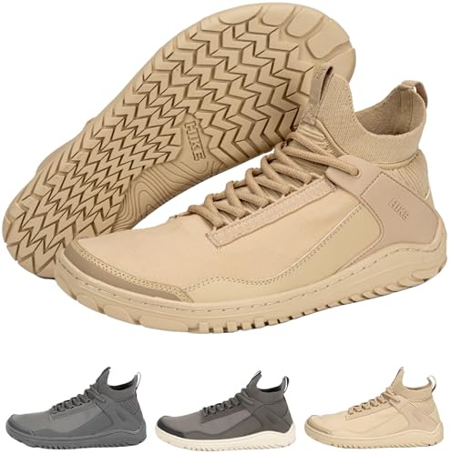 Hike Avara Trek Barefoot Hiking Shoes – Non-Slip & Trail-Grip Hiking Boots for Women Men | Zero-Drop Minimalist Outdoor Shoes with High-Cut Ankle Support for Trekking, Camping & Mountain Trails