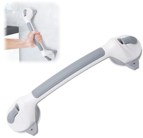 Maniglia per doccia senza foratura, 42,5 cm maniglie per anziani, maniglia per doccia rimovibile con ventosa, maniglia per vasca da bagno, maniglie per vasca da bagno e vasca