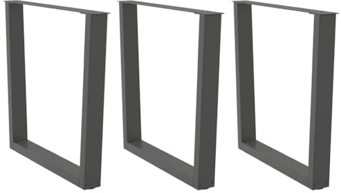 Mokuyary Lot de 3 pieds de table à manger, en forme de V, anthracite, 90 x (72-73,3 cm), pieds de meubles, tables, plans de travail, bureaux