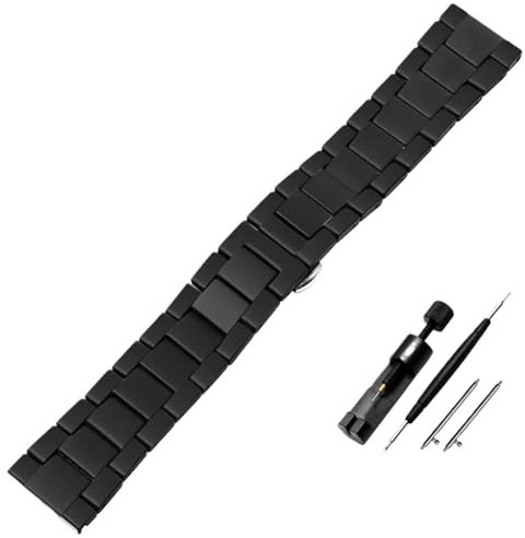 Svart keramiskt klockband 16 mm 18 mm 20 mm 22 mm Snabbkopplingsrem Utsättningsspänne Armband for kvinnor män