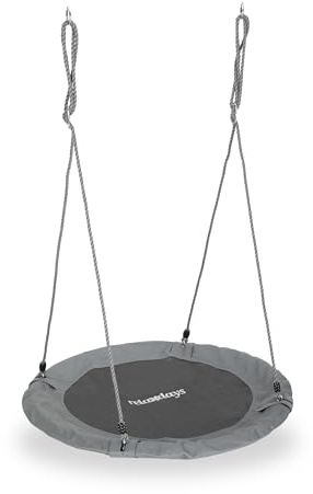 Relaxdays Altalena da Giardino a Nido per Bambini e Adulti, Regolabile, Ø 90 cm, Portata 100 kg, Vari Colori, 150x90x90