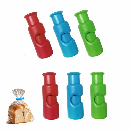 6 Piezas Pinzas Bolsas Alimentos, Clips de Cierre de Plástico Reutilizables | Clips para Bolsas para Pan Café Frutos Secos Aperitivos Papas Fritas