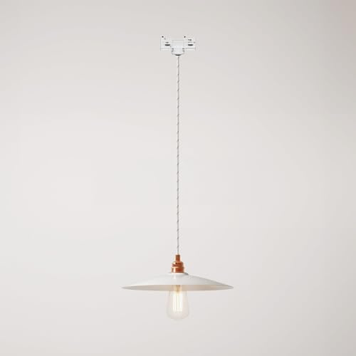 Creative Cables - Suspension avec abat-jour plat en céramique pour rails - Ampoule non incluse