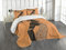 ABAKUHAUS afrikanische Frau Tagesdecke Set, Afrika Lokale Frau, Set mit Kissenbezügen Moderne Designs, für Doppelbetten 264 x 220 cm, Dunkler Pfirsich