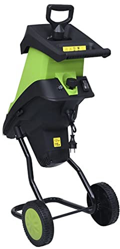 vidaXL Trituradora de Jardín Eléctrica con 2 Cuchillas Extra Aplastador Cortadora Ramas de Terraza con Bolsas de Recolección con Ruedas 2400 W