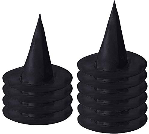 Feelava 10er Pack Hexenhut Schwarz Halloween Party Hüte Kostüm Zubehör Kostüm