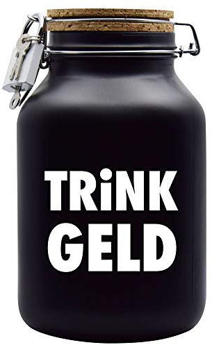 Spardose Trinkgeld Geld Geschenk Idee Schwarz XXL