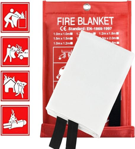 ougist Fire Blanket Large-1Pack-Fiberglass Reusable Fire Blankets Suppression for Home and Kitchen, Bedroom, Garage Caravan- Fire Retardant Blankets (40x40)
