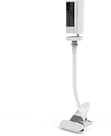 Flexible Halterung für Ring Indoor Camera 2nd Gen, 15cm Metall Klemmhalter für Ring Innen Kamera 2nd, Kamerahalterung Kamera Halter für Ring Indoor Cam 2nd, Überwachungskameras Zubehör, Weiß
